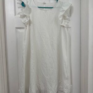 SHEIN White Ruffled Cap Sleeve Sundress for Brides